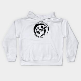 Koi fish and sakura flower logo, luck, prosperity, and good fortune Kids Hoodie